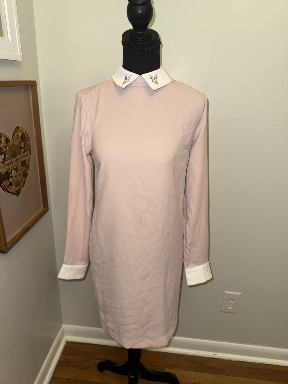 Victoria Beckham For Target Women’s XS Pink Dress White Bunny Rabbit Collar